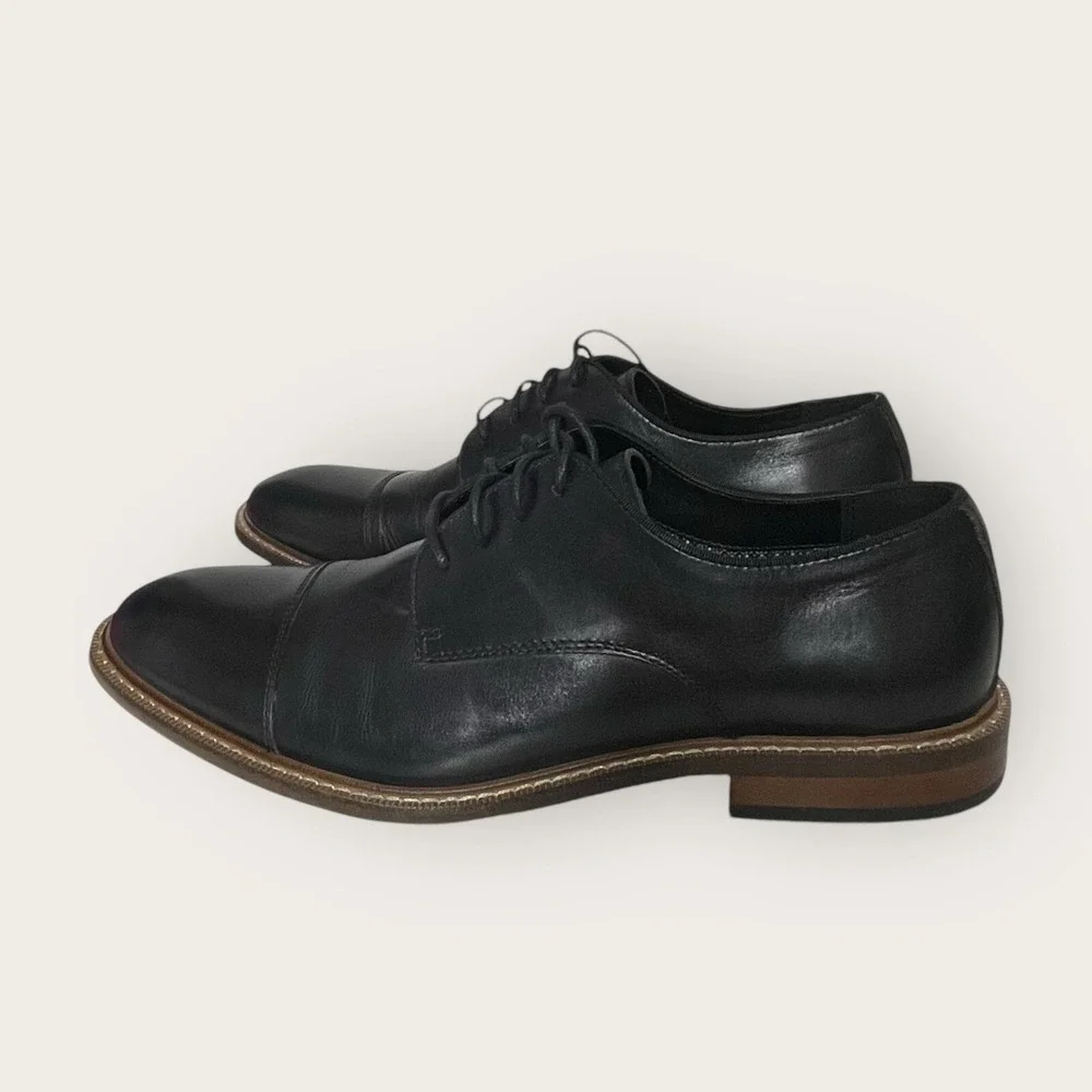 Vince Camuto VY- Lamson Mens Black Leather Oxford‎ Dress Shoes Size 9M